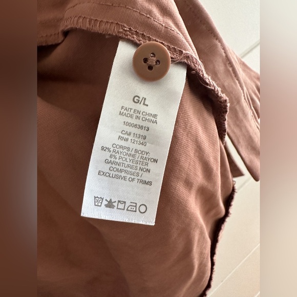 Dynamite Button Down Shacket - Light Rust - Size: Large - Picture 7 of 9